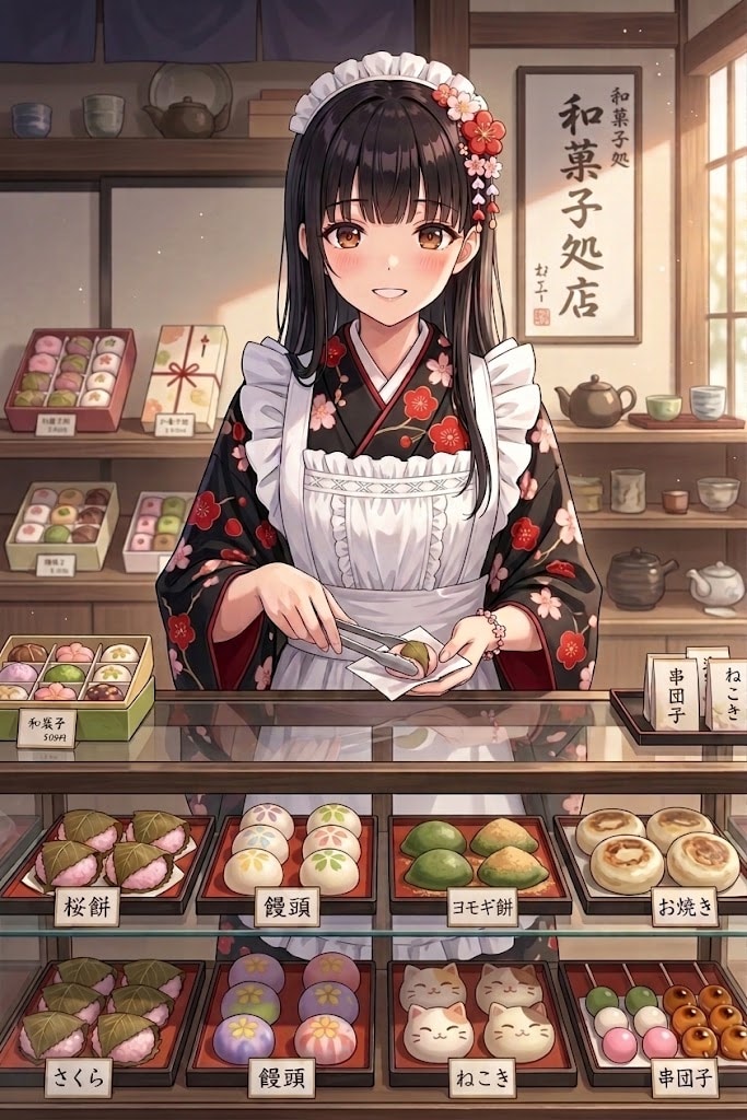 和菓子屋のサキちゃん | の人気AIイラスト・グラビア