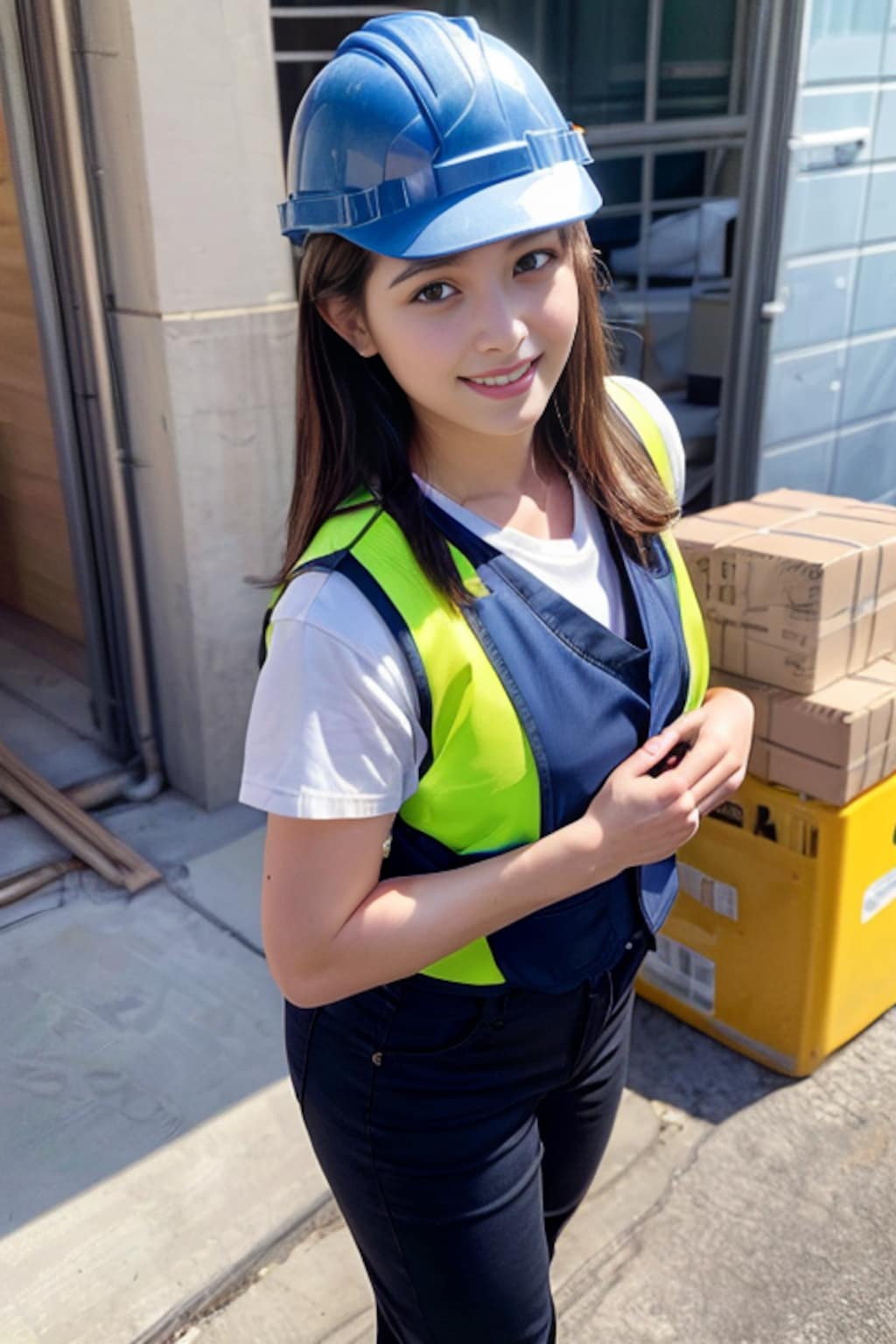 工事現場のお姉さん