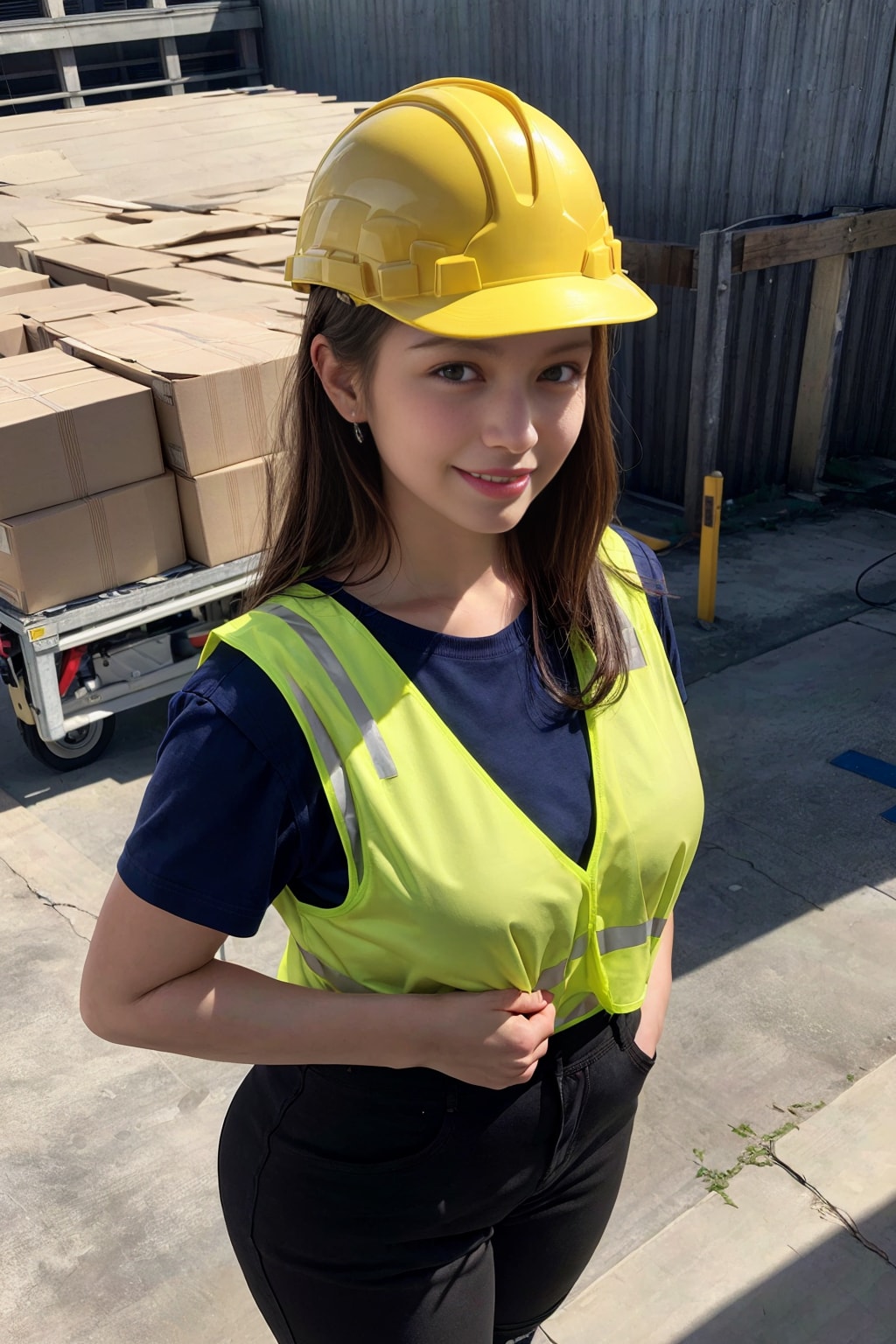 工事現場のお姉さん
