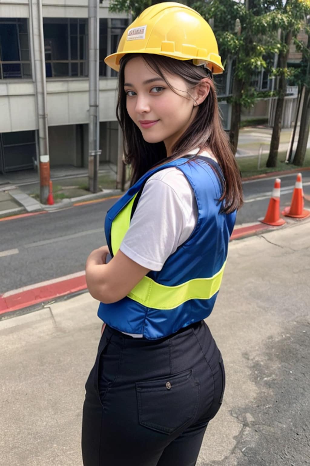 工事現場のお姉さん