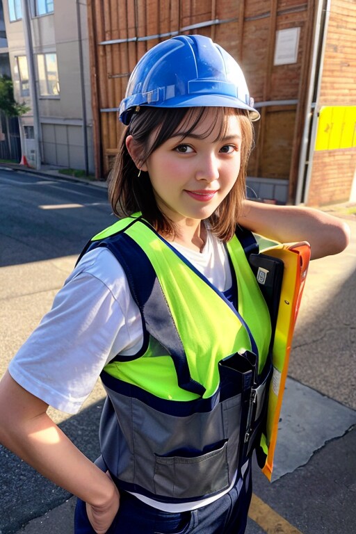 工事現場のお姉さん