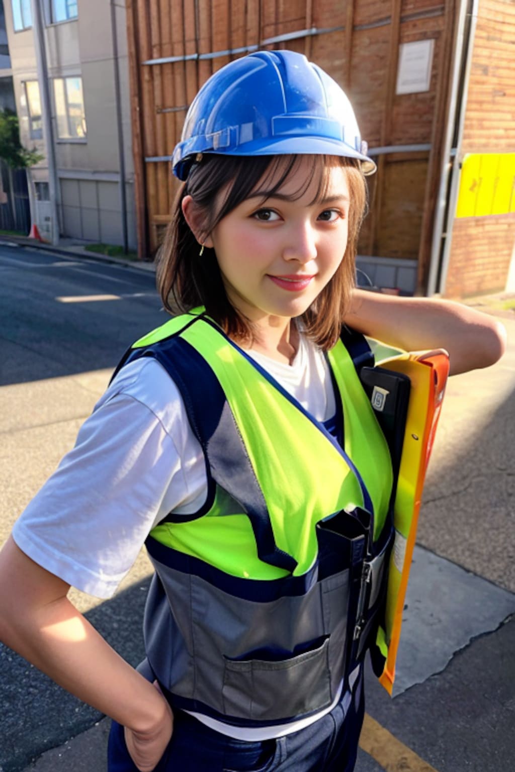 工事現場のお姉さん