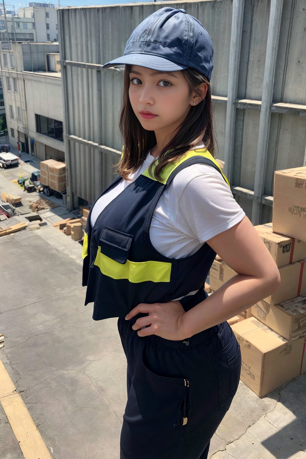 工事現場のお姉さん