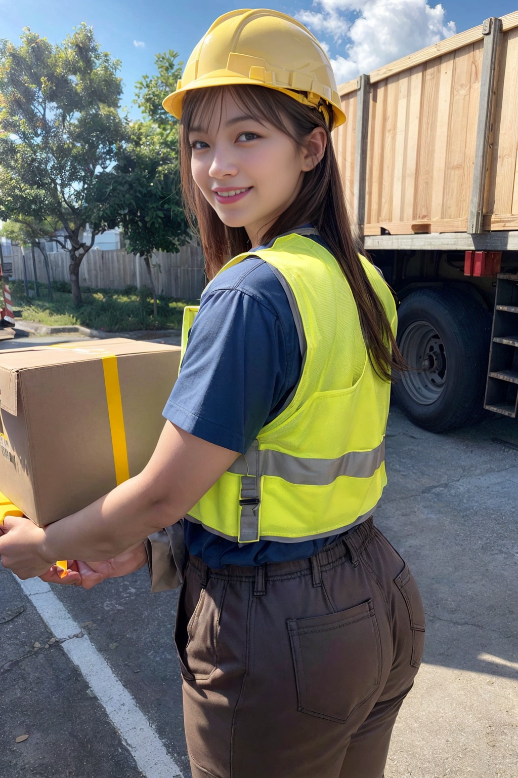 工事現場のお姉さん