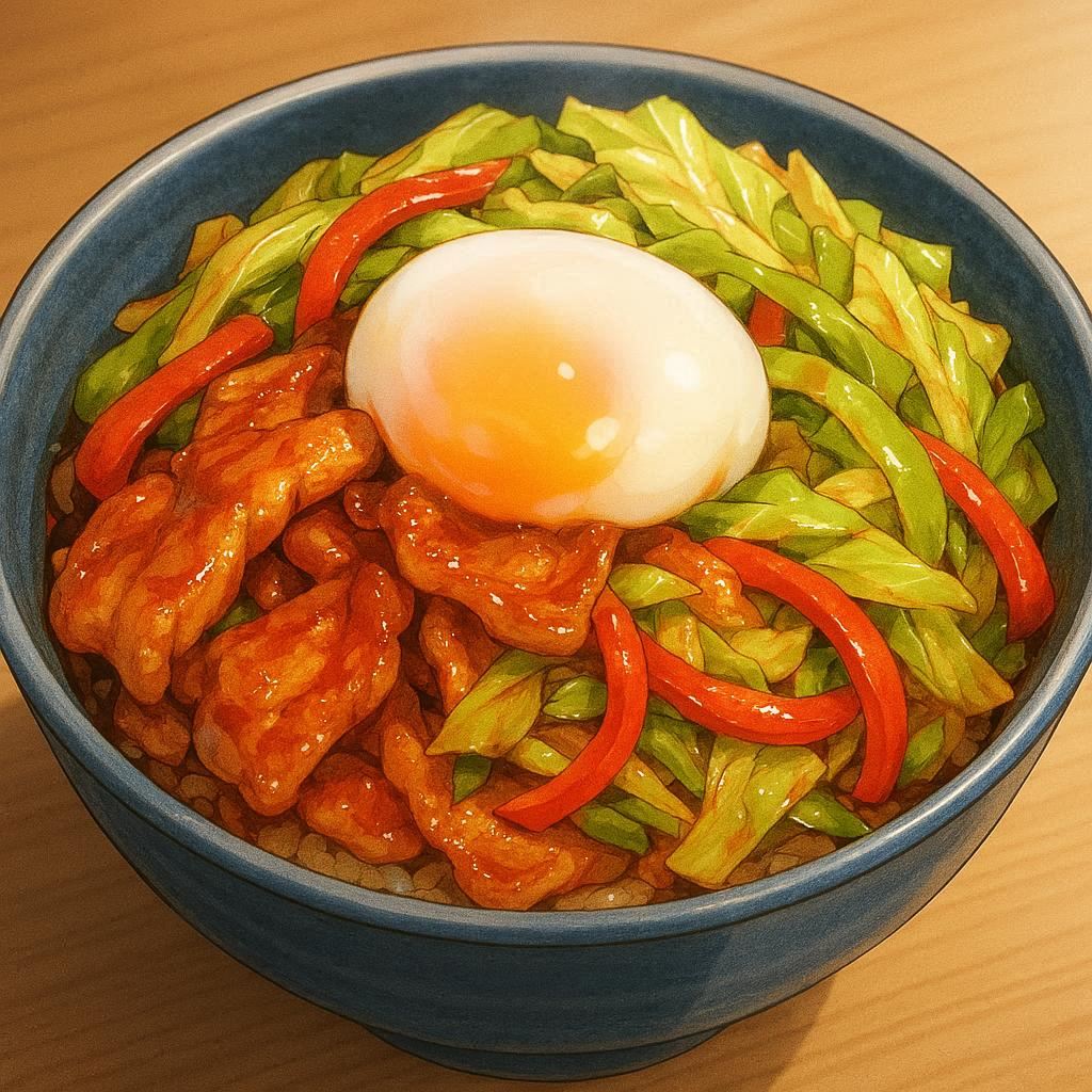 ホイコーロー風豚丼