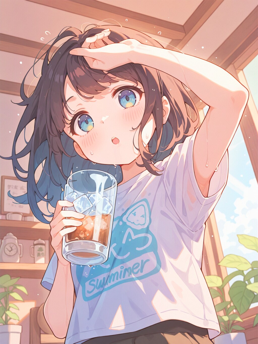 暑い日には氷たっぷり麦茶