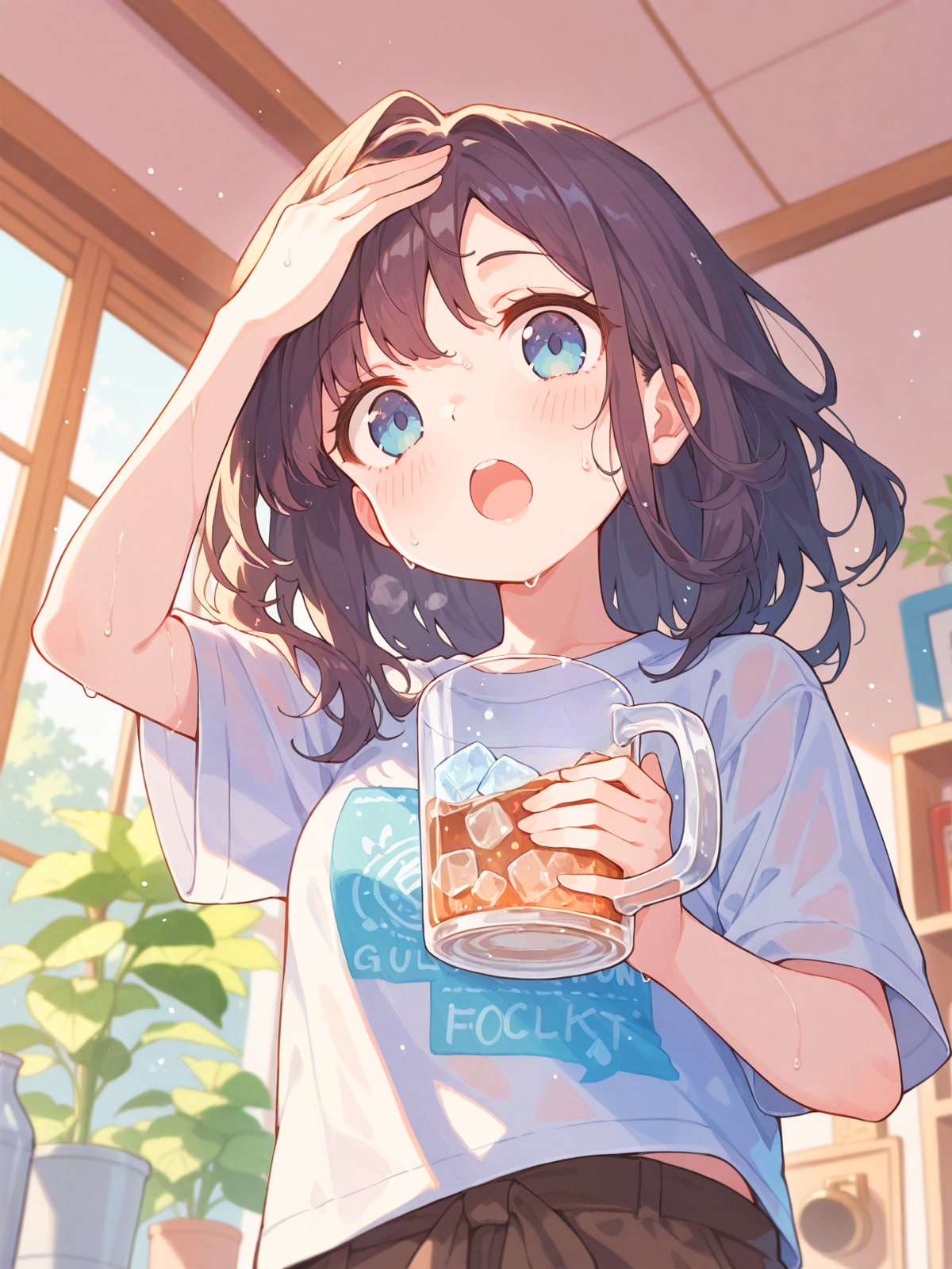 暑い日には氷たっぷり麦茶 | の人気AIイラスト・グラビア