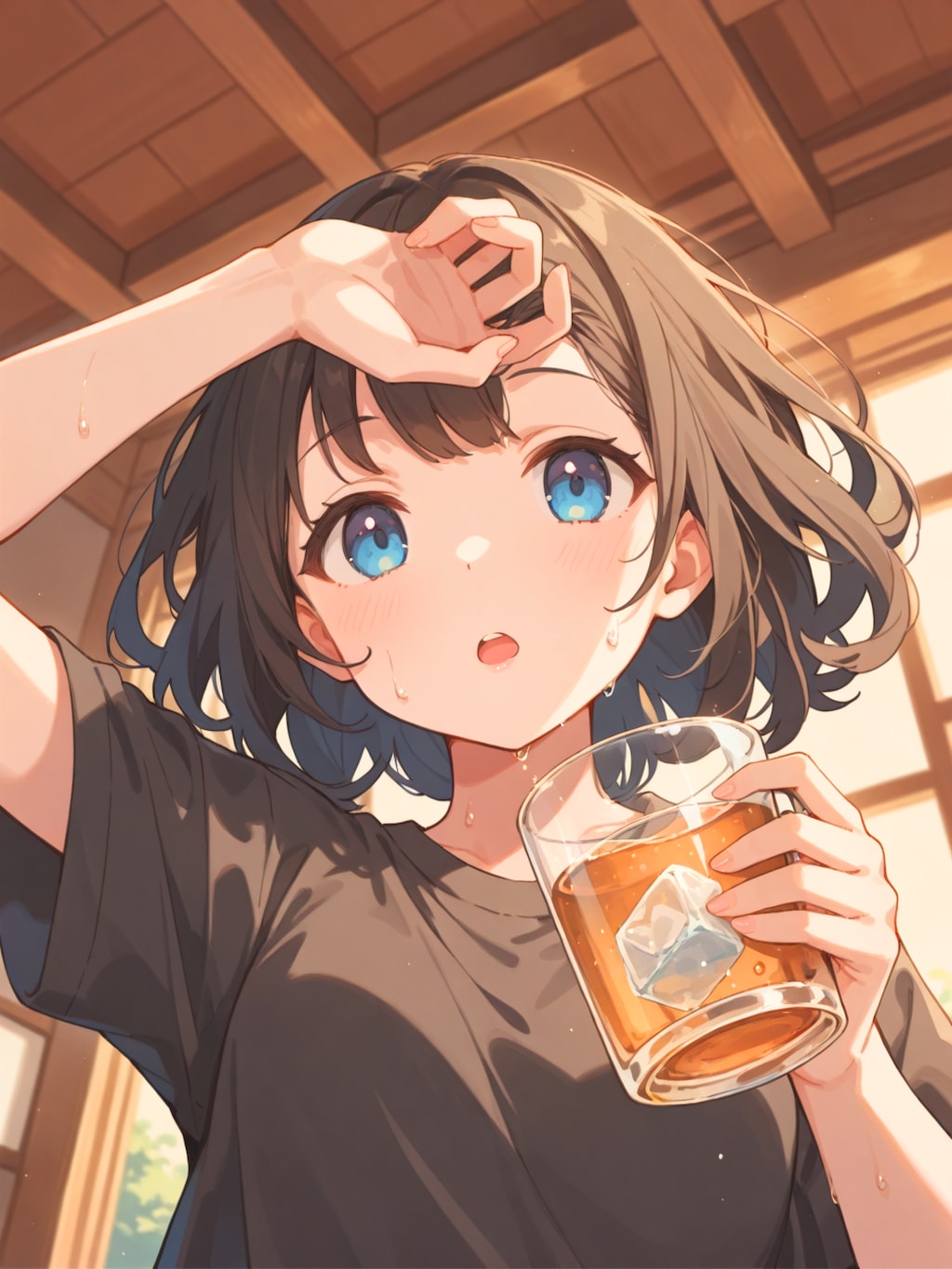 暑い日には氷たっぷり麦茶