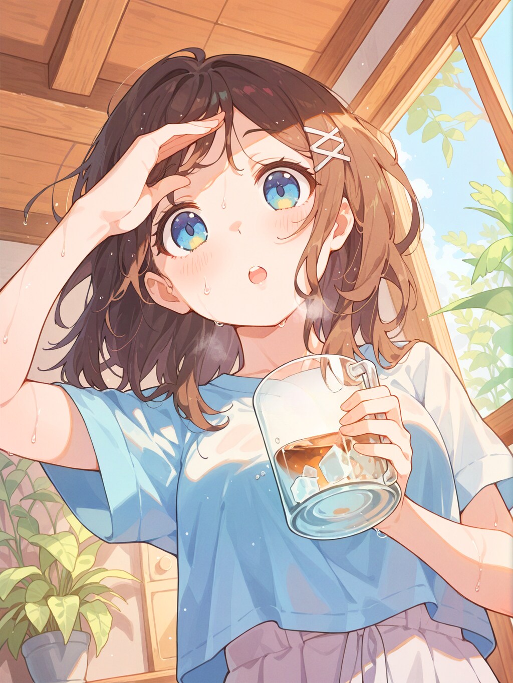 暑い日には氷たっぷり麦茶