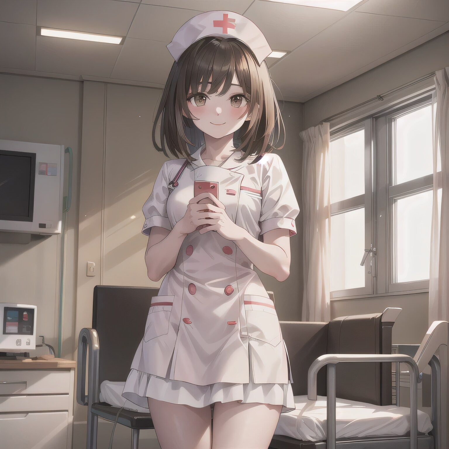 黒髪ボブで白衣の少女２ | の人気AIイラスト・グラビア