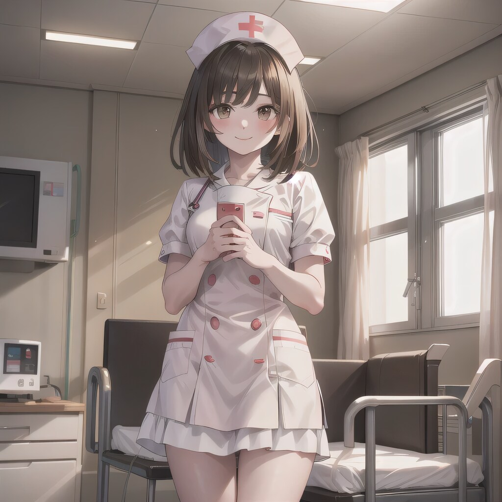 黒髪ボブで白衣の少女２