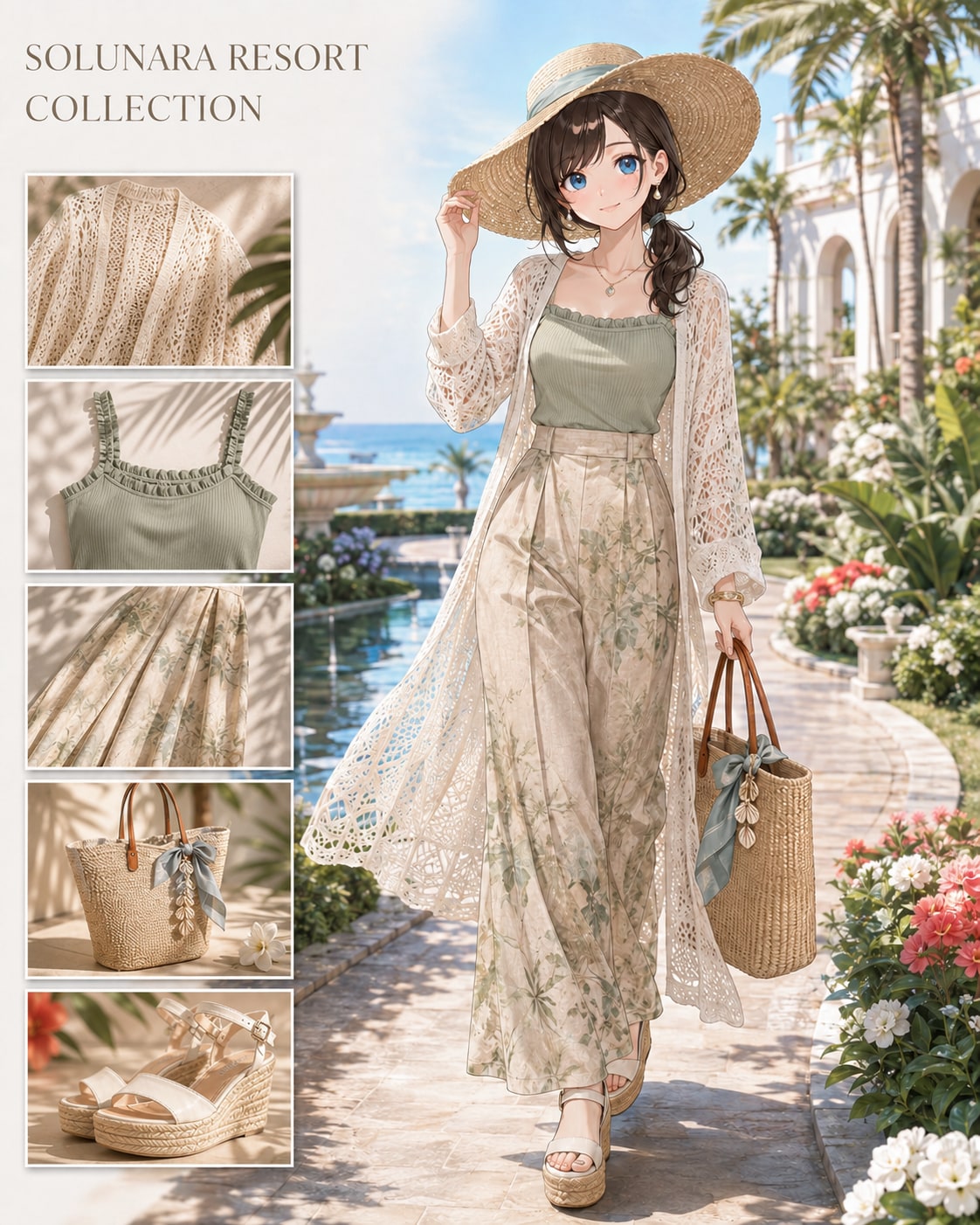 海風に揺れるリゾートコーデ