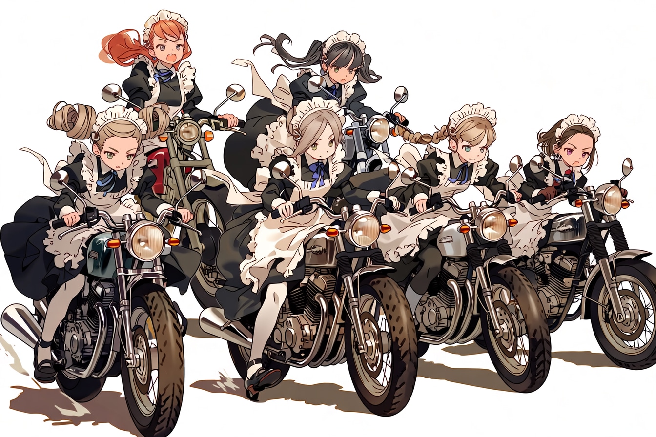 メイド暴走族中01 | の人気AIイラスト・グラビア