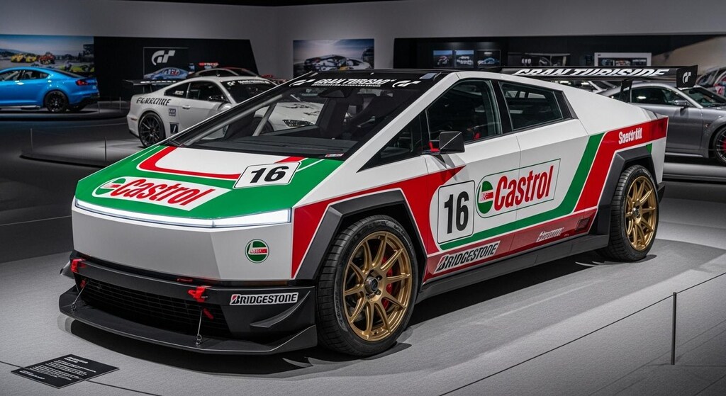 カストロールテスラサイバートラックレーシングカー