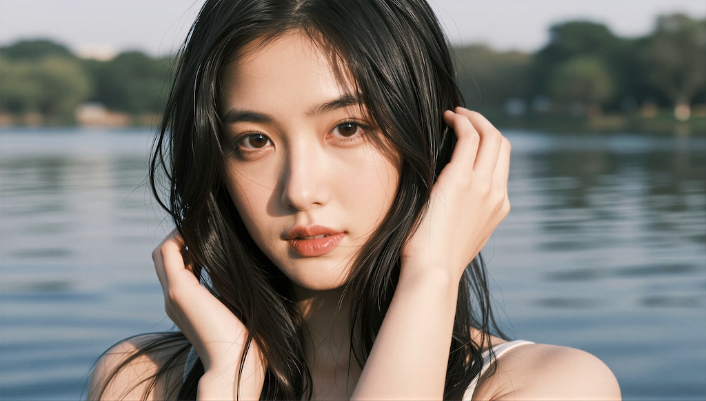 髪を洗う女性