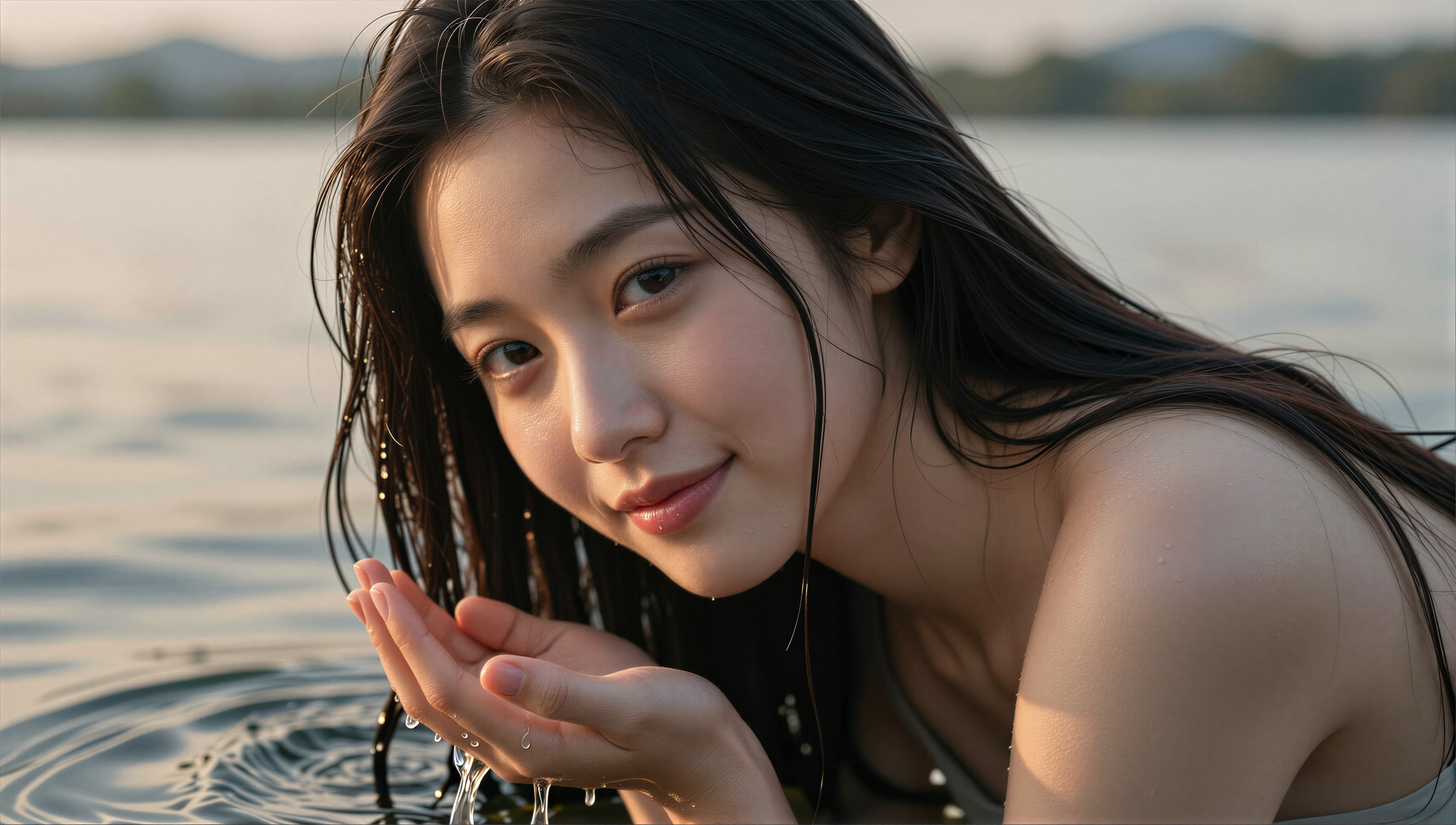 髪を洗う女性