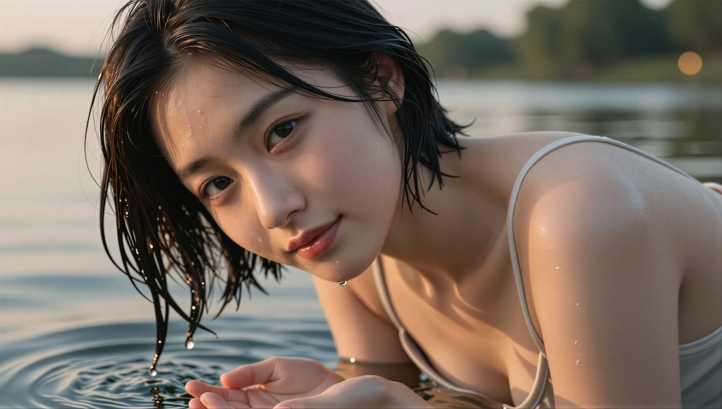 髪を洗う女性