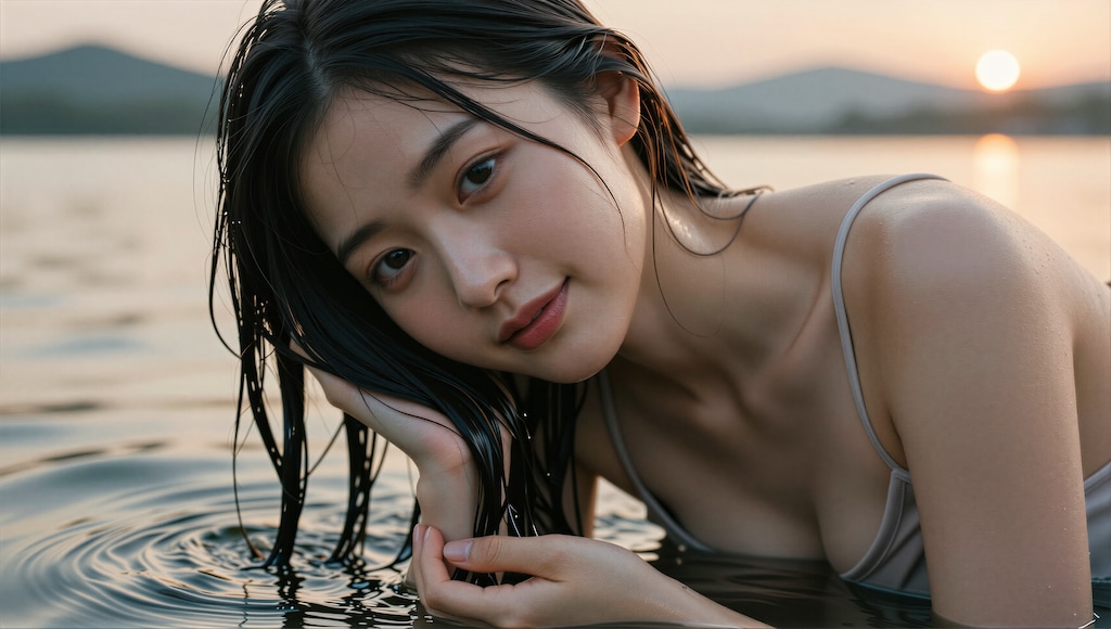 髪を洗う女性