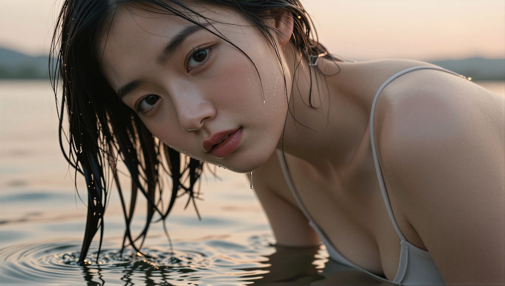 髪を洗う女性