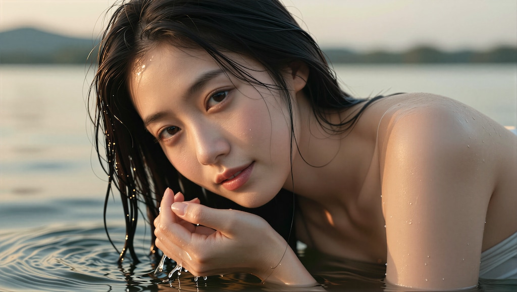 髪を洗う女性