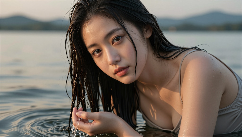髪を洗う女性
