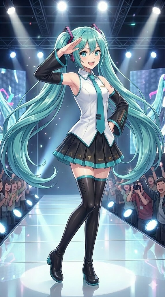 アイドル敬礼ミクさん 9:16 | の人気AIイラスト・グラビア