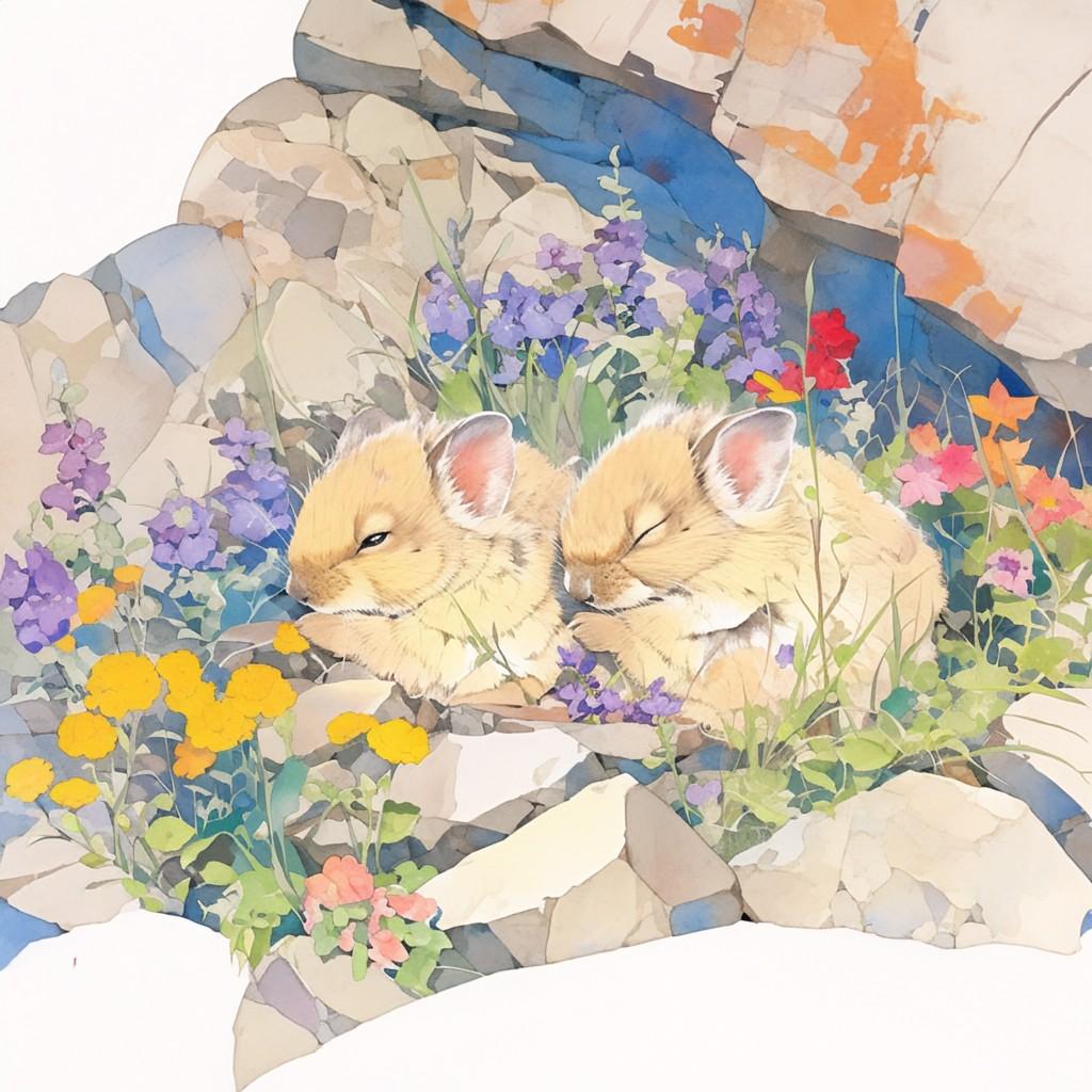 岩陰でお休み | の人気AIイラスト・グラビア