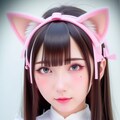 【没】ピンクの猫耳メイド服の女の子 11枚目
