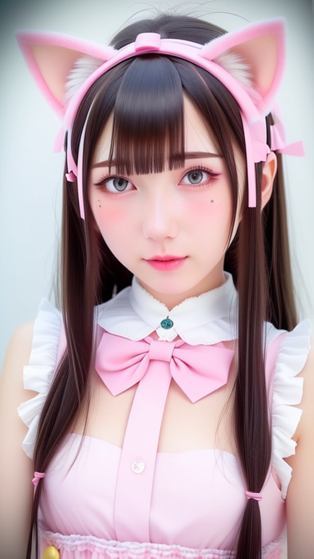 【没】ピンクの猫耳メイド服の女の子