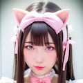 【没】ピンクの猫耳メイド服の女の子 9枚目