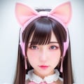 【没】ピンクの猫耳メイド服の女の子 12枚目
