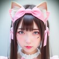 【没】ピンクの猫耳メイド服の女の子 5枚目