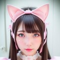 【没】ピンクの猫耳メイド服の女の子 7枚目