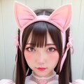 【没】ピンクの猫耳メイド服の女の子 3枚目