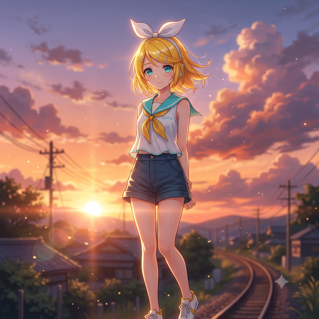 夏の夕暮れのリンさん
