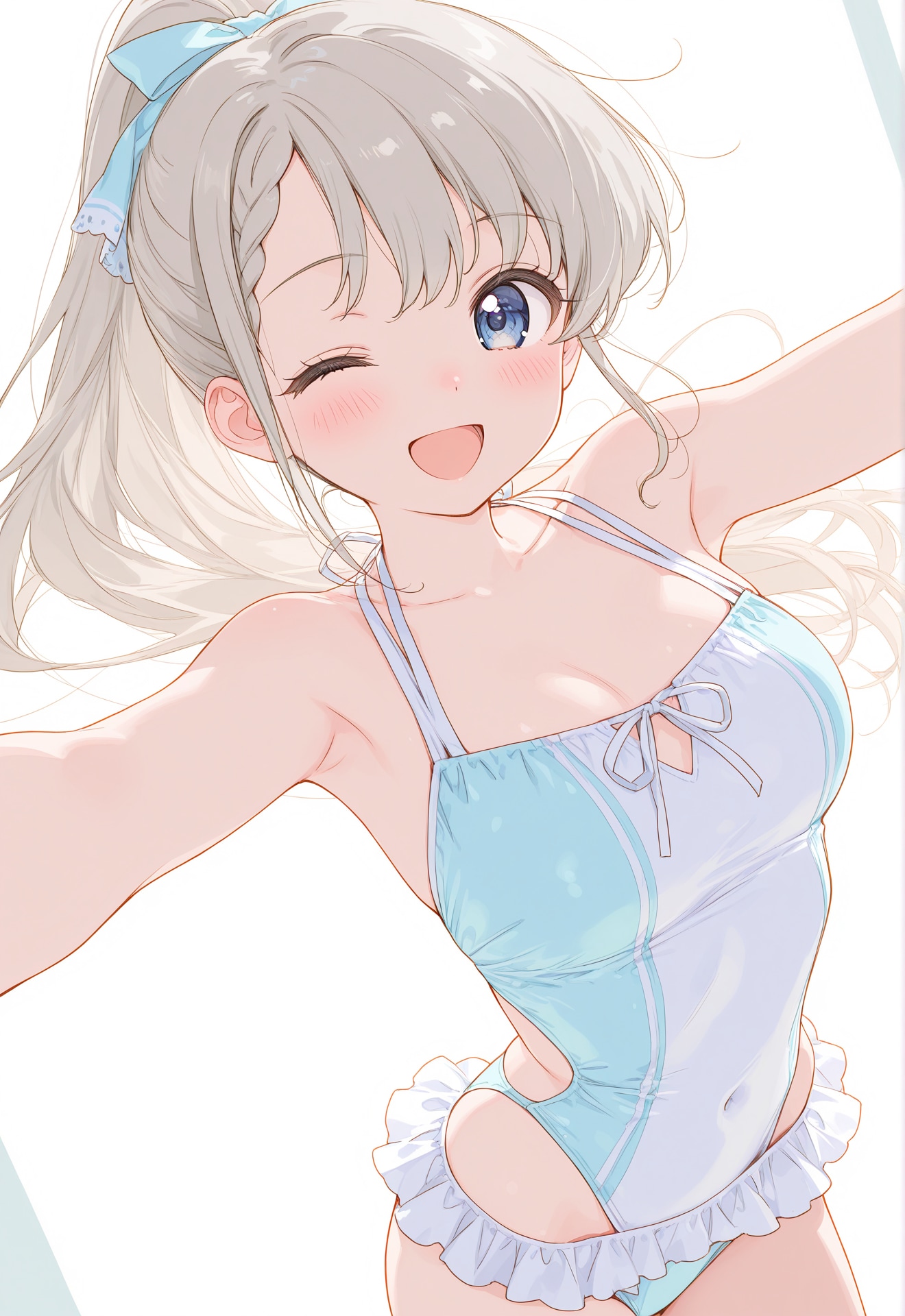 ワンピース水着姿の久川颯ちゃん