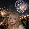 金髪ちゃん　花火大会2 9枚目