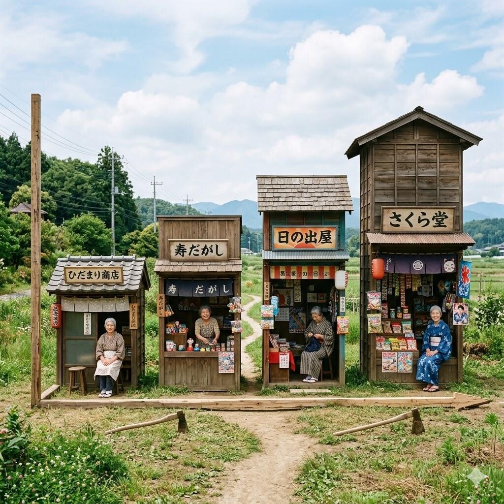 棒グラフ状の駄菓子屋