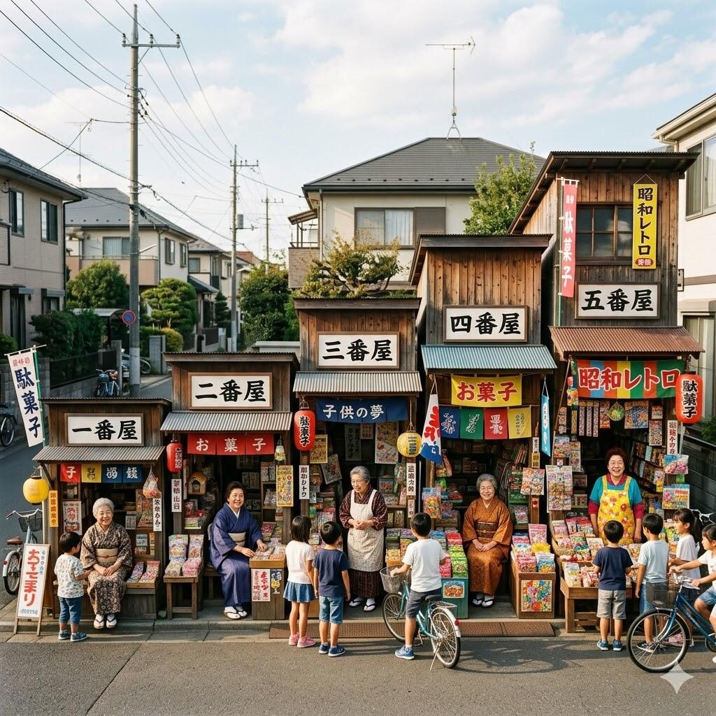 棒グラフ状の駄菓子屋