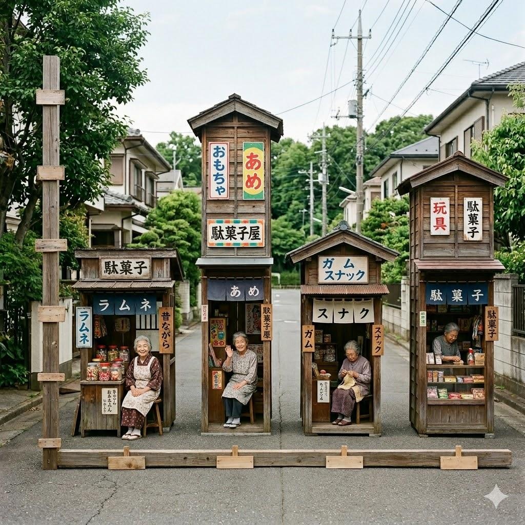 棒グラフ状の駄菓子屋