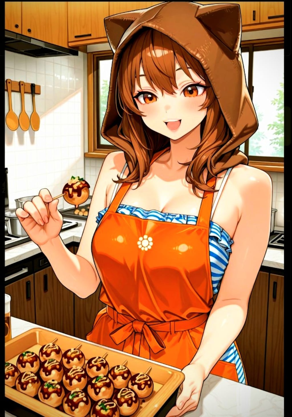 涼しい室内の､たこ焼きパーティー🐙