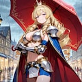 傘をさす姫騎士 2枚目