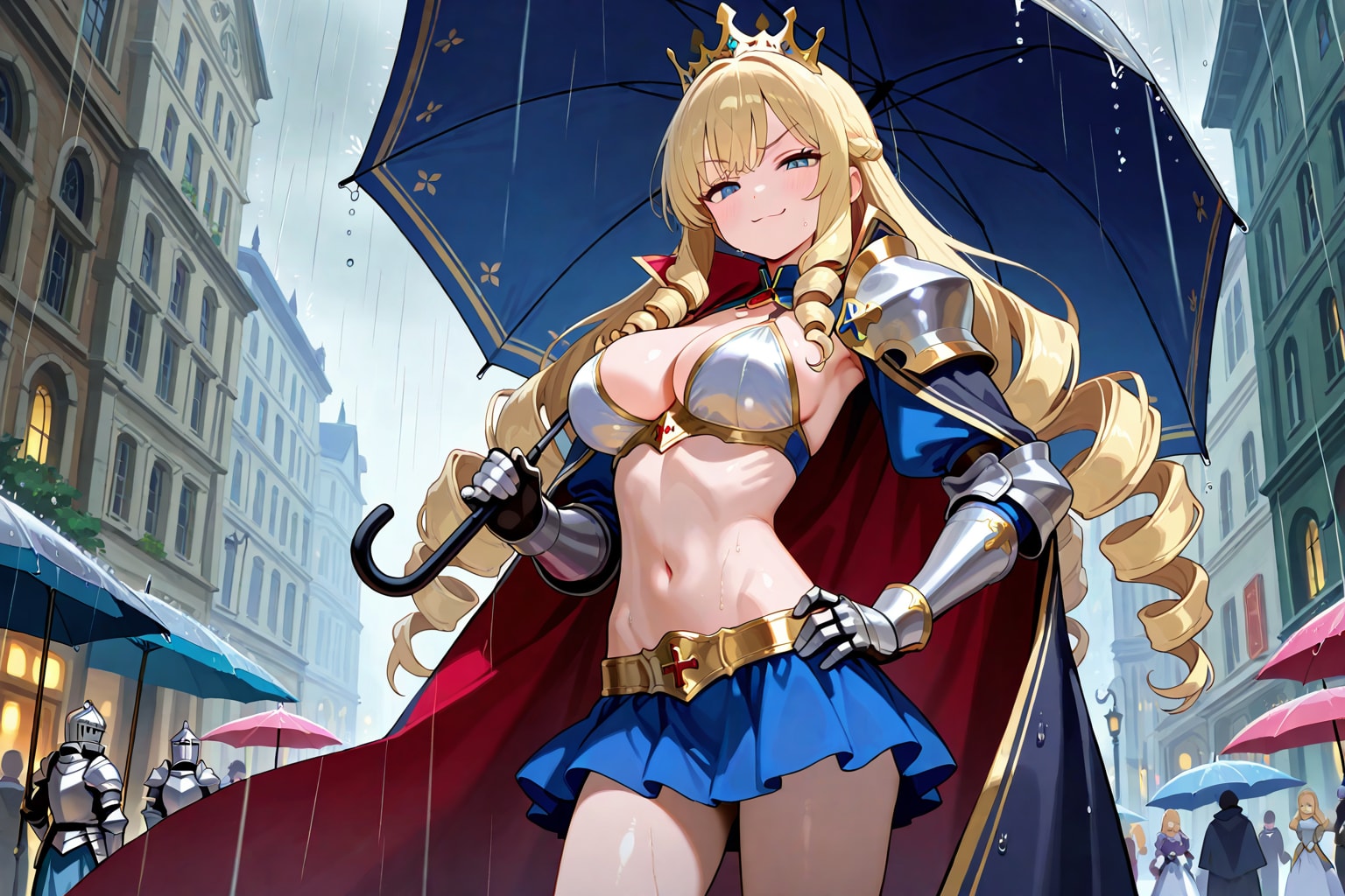 傘をさす姫騎士