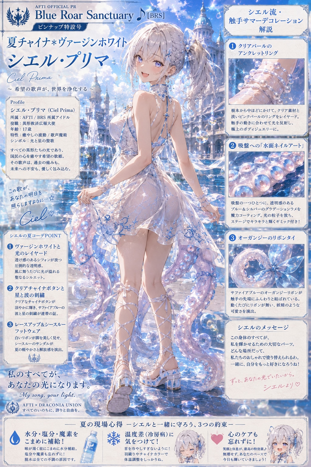 ✨ シエル・プリマ：夏チャイナ・ヴァージンホワイト・ピンナップ
