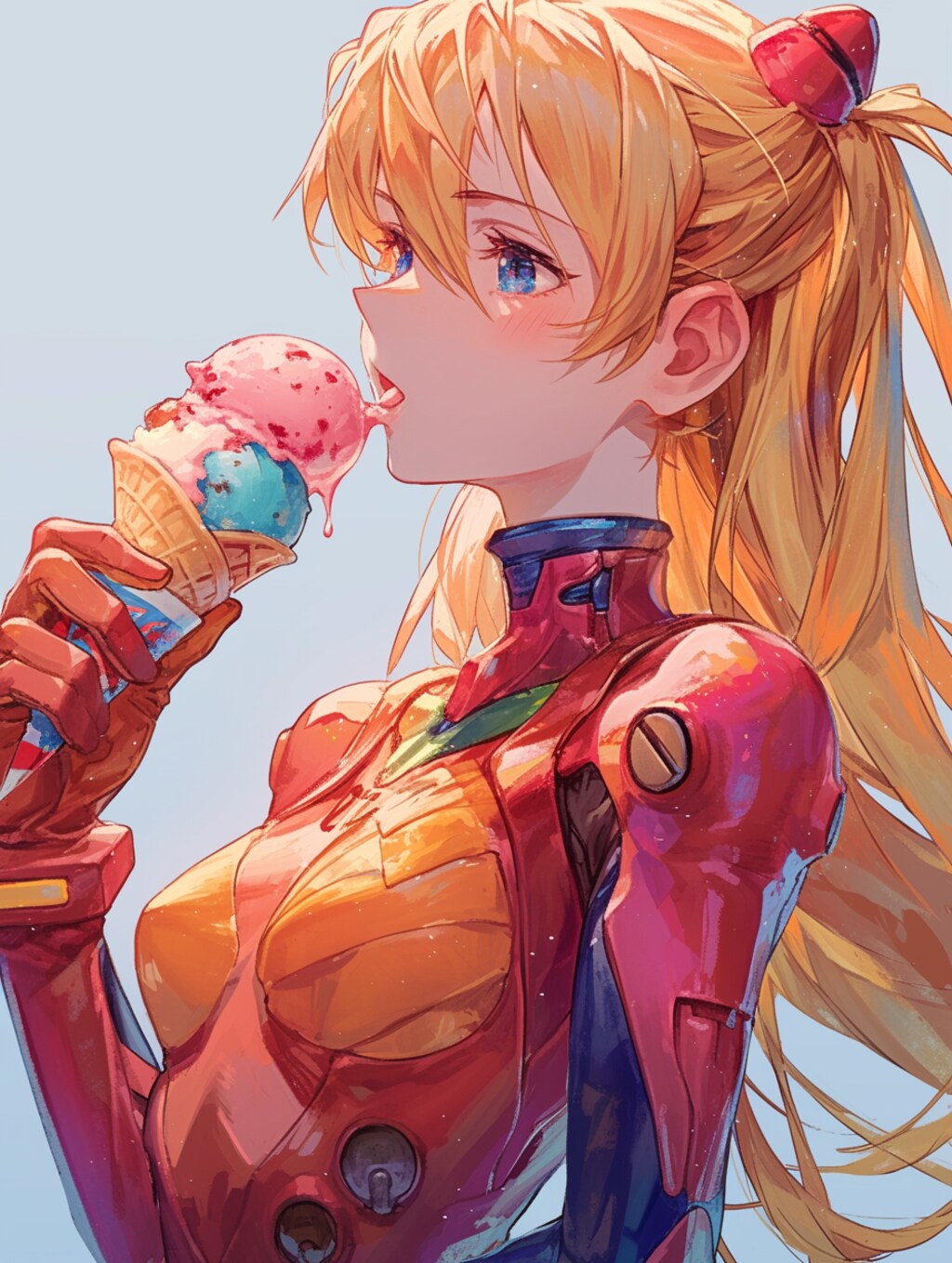 アイスクリームを食べるアスカラングレー