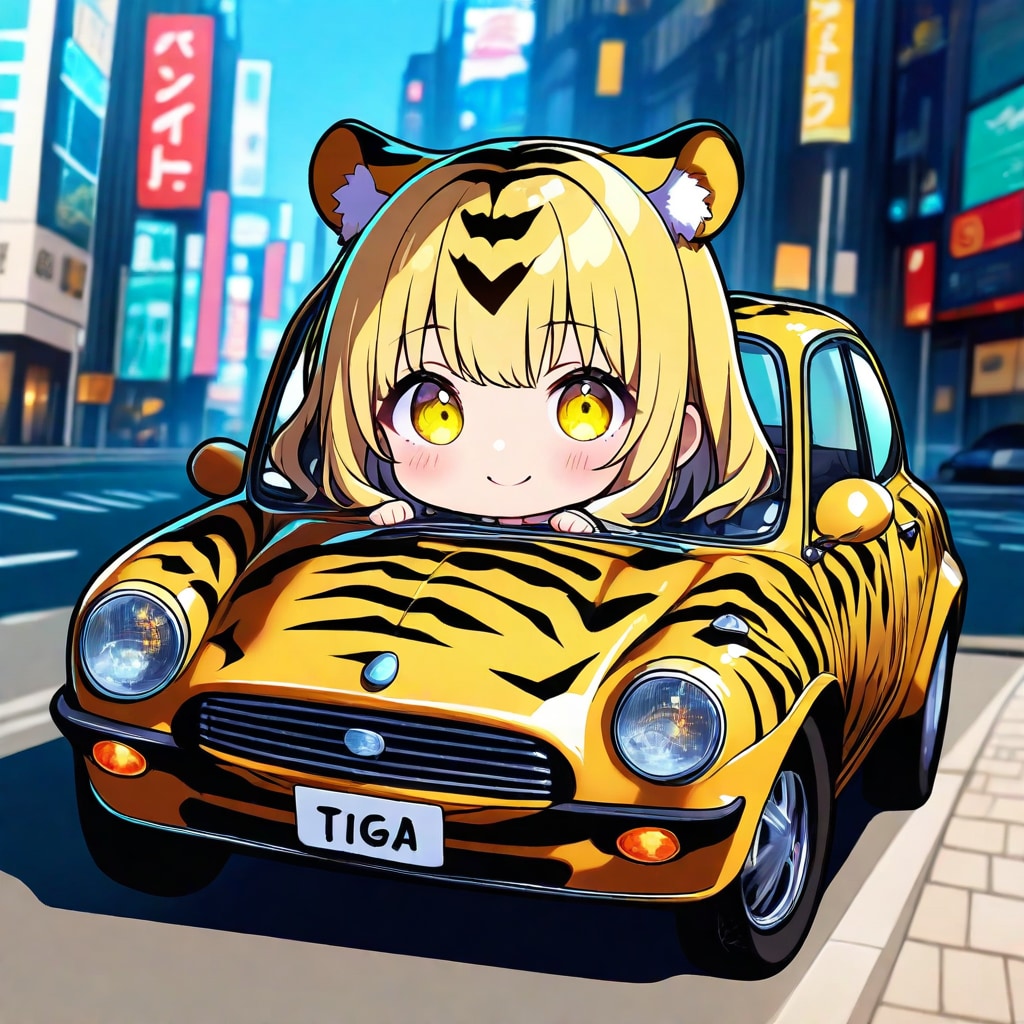 ドライブする虎娘ちゃん