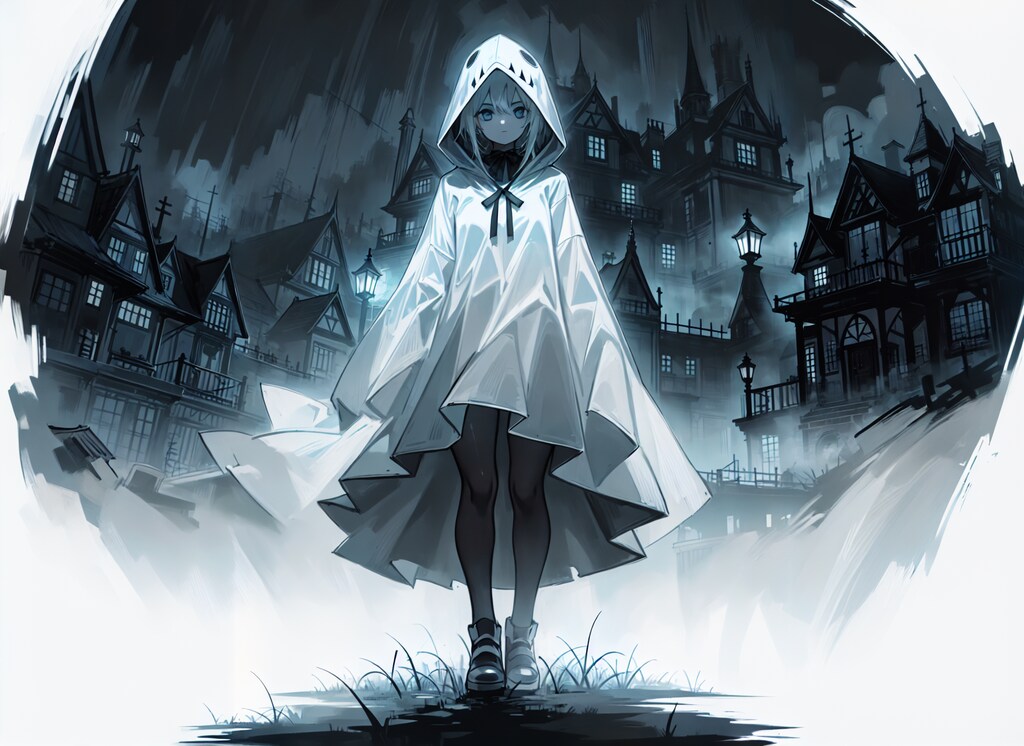 monochome ghost girl
