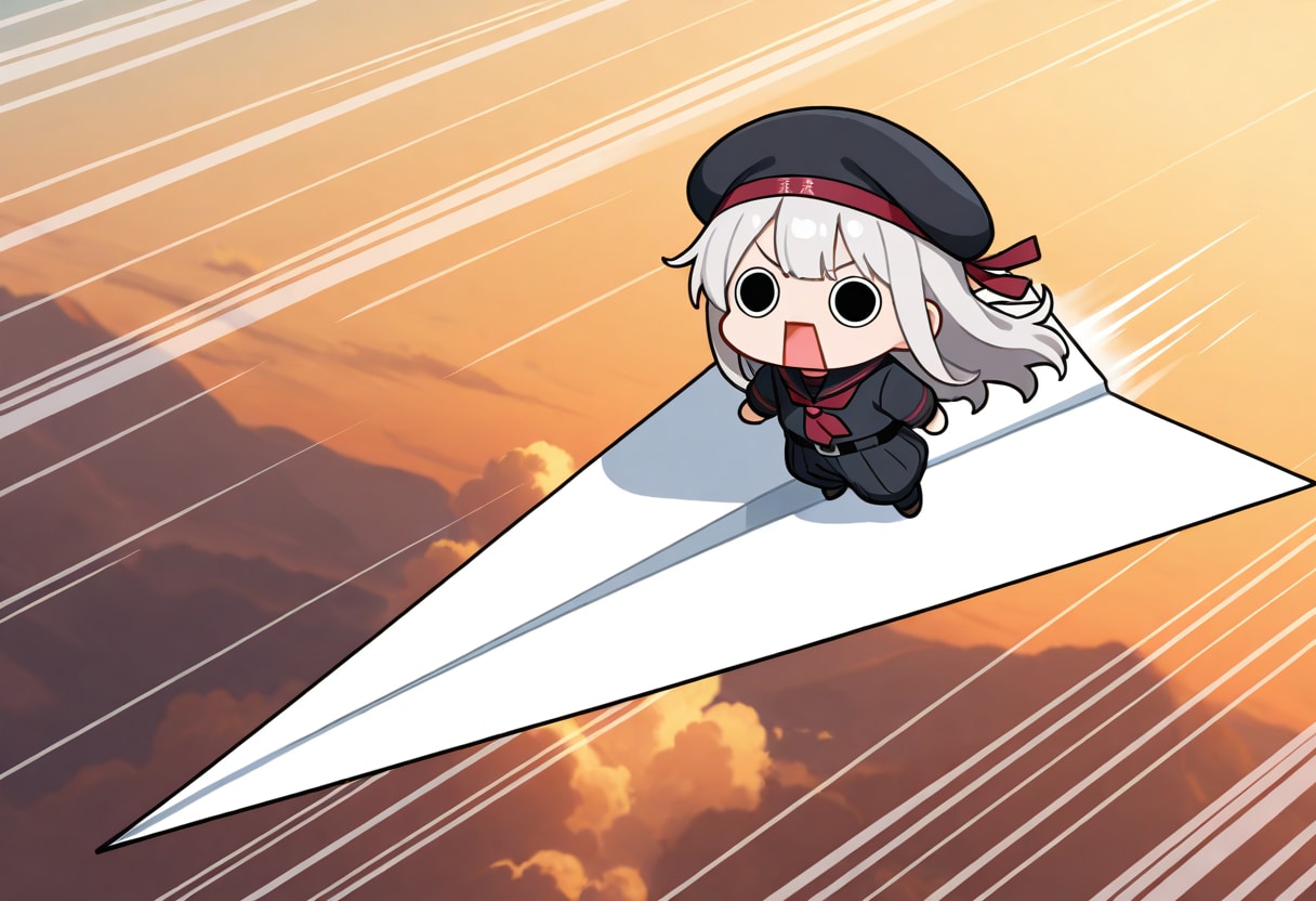 紙飛行機えらいこっちゃ嬢 | の人気AIイラスト・グラビア