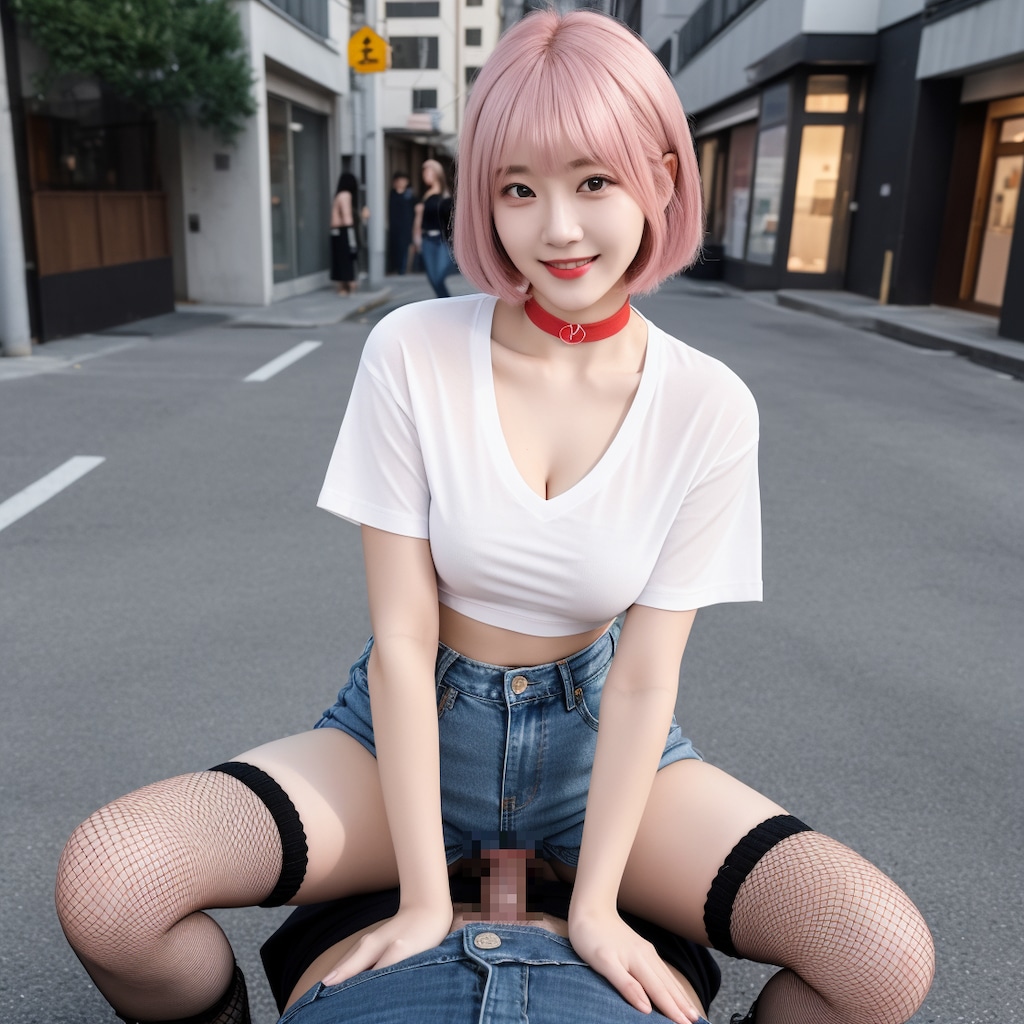 test10_hot pants ピンク髪巨乳(谷間強め)