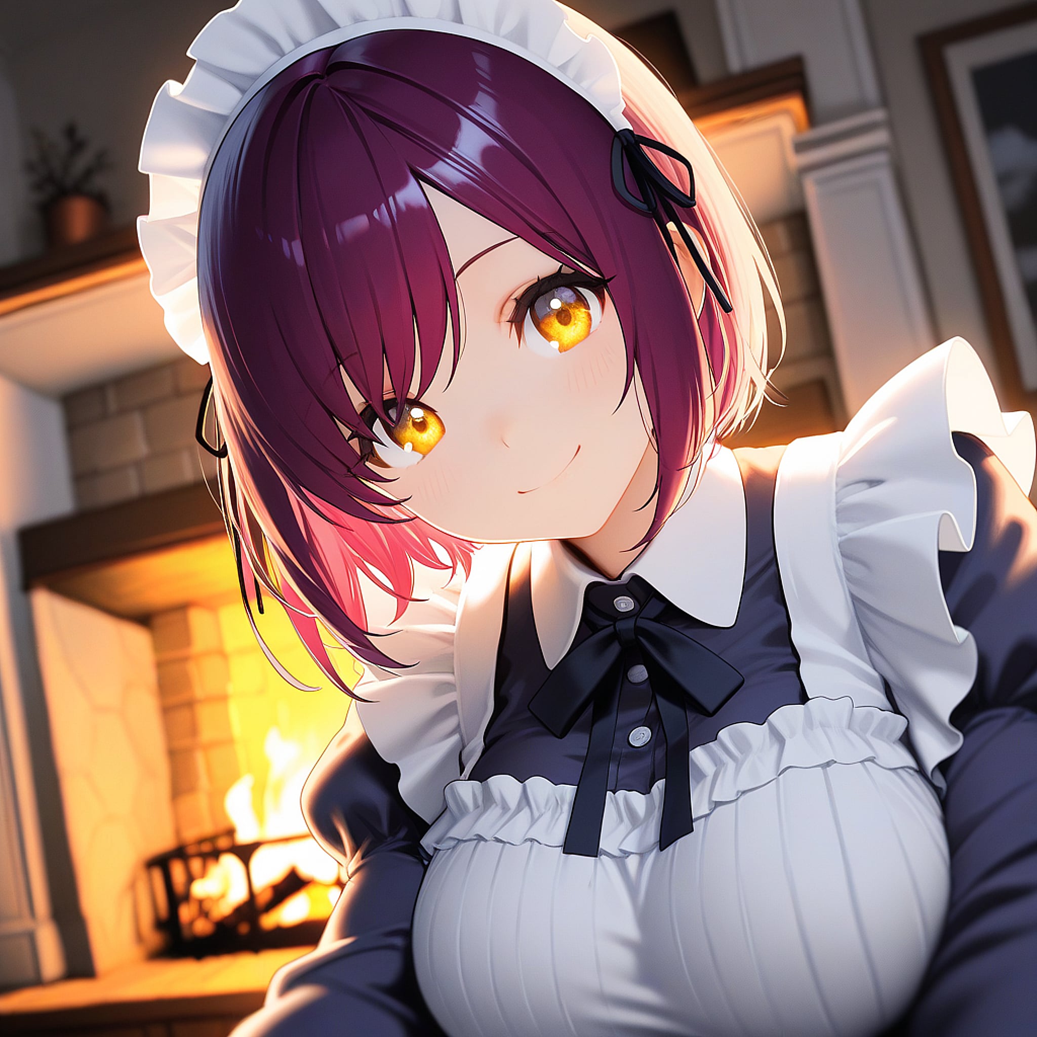 こんばんは（挨拶メイドの芽衣ちゃん） | の人気AIイラスト・グラビア